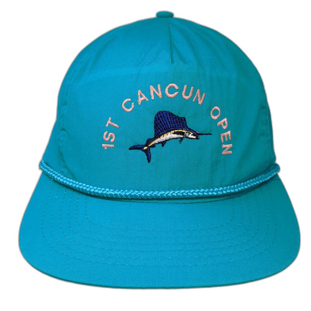 Designer Award Headwear Trucker Blue One Size Hat Marlin Rope Snapback Cancun